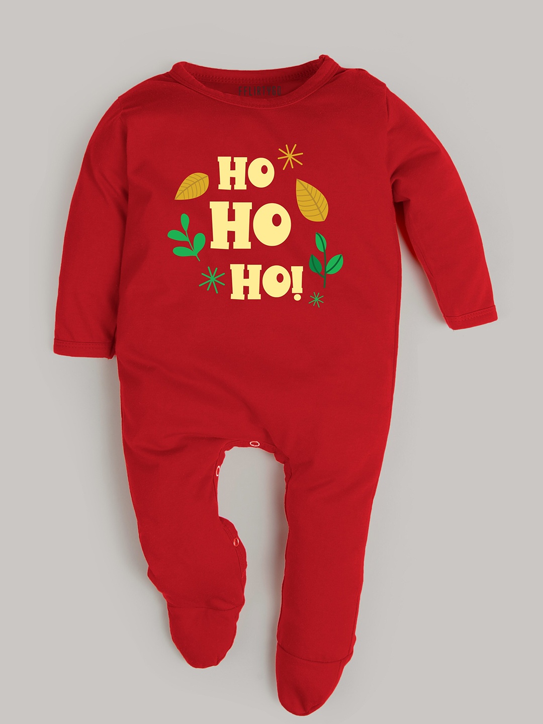 

FLIRTYGO Infants Cotton Typography Printed Sleepsuit, Red