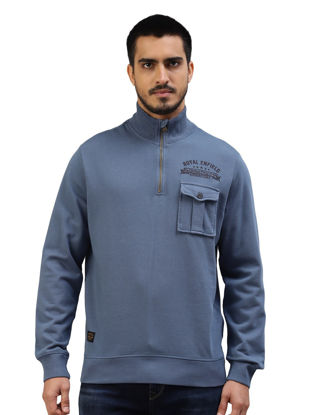 

Royal Enfield Long Sleeves Cotton Sweatshirt, Blue