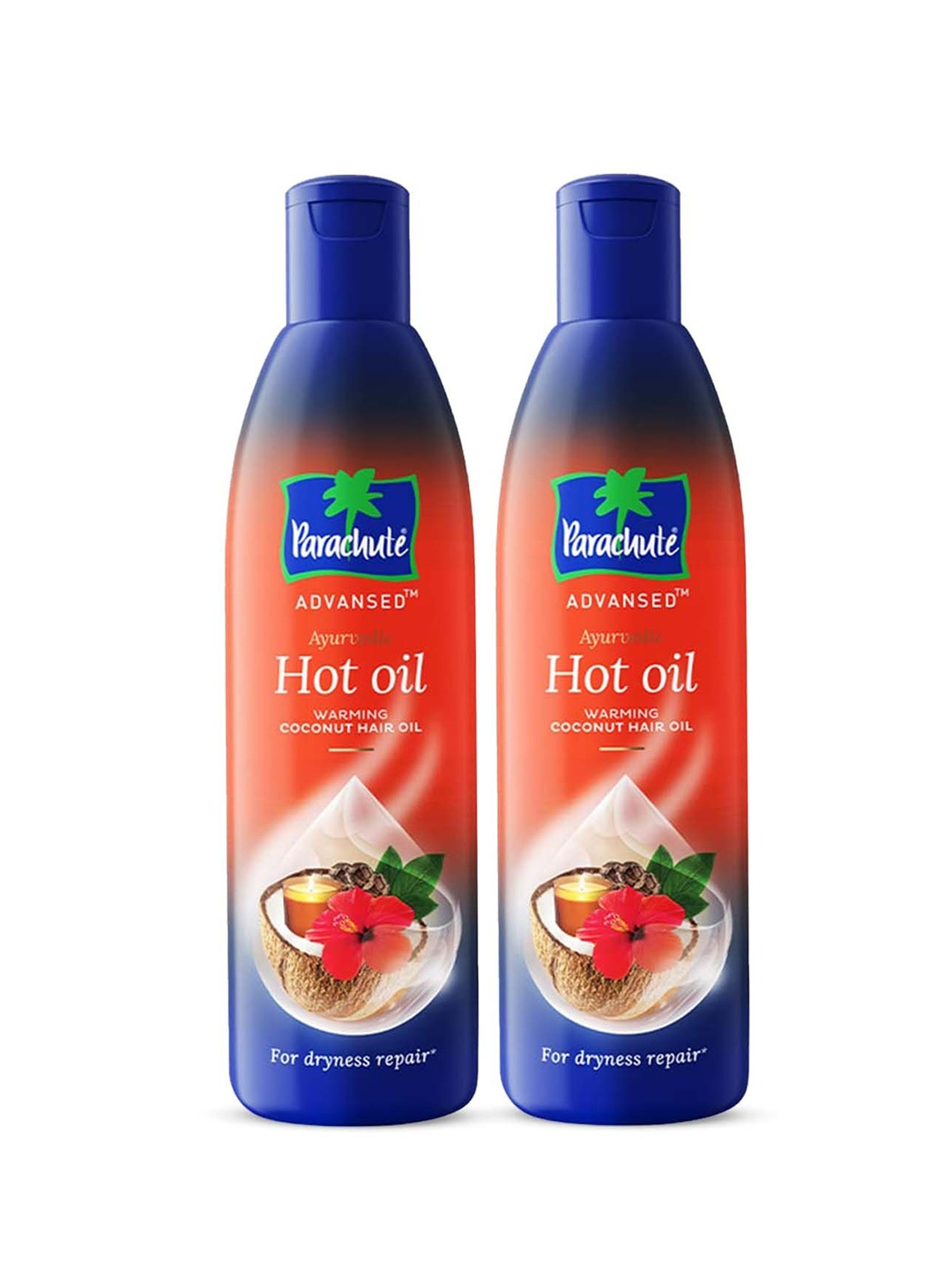 

Parachute Set of 2 Advansed Ayurvedic Hair Hot Oil for Dryness Repair - 300 ml Each, Blue