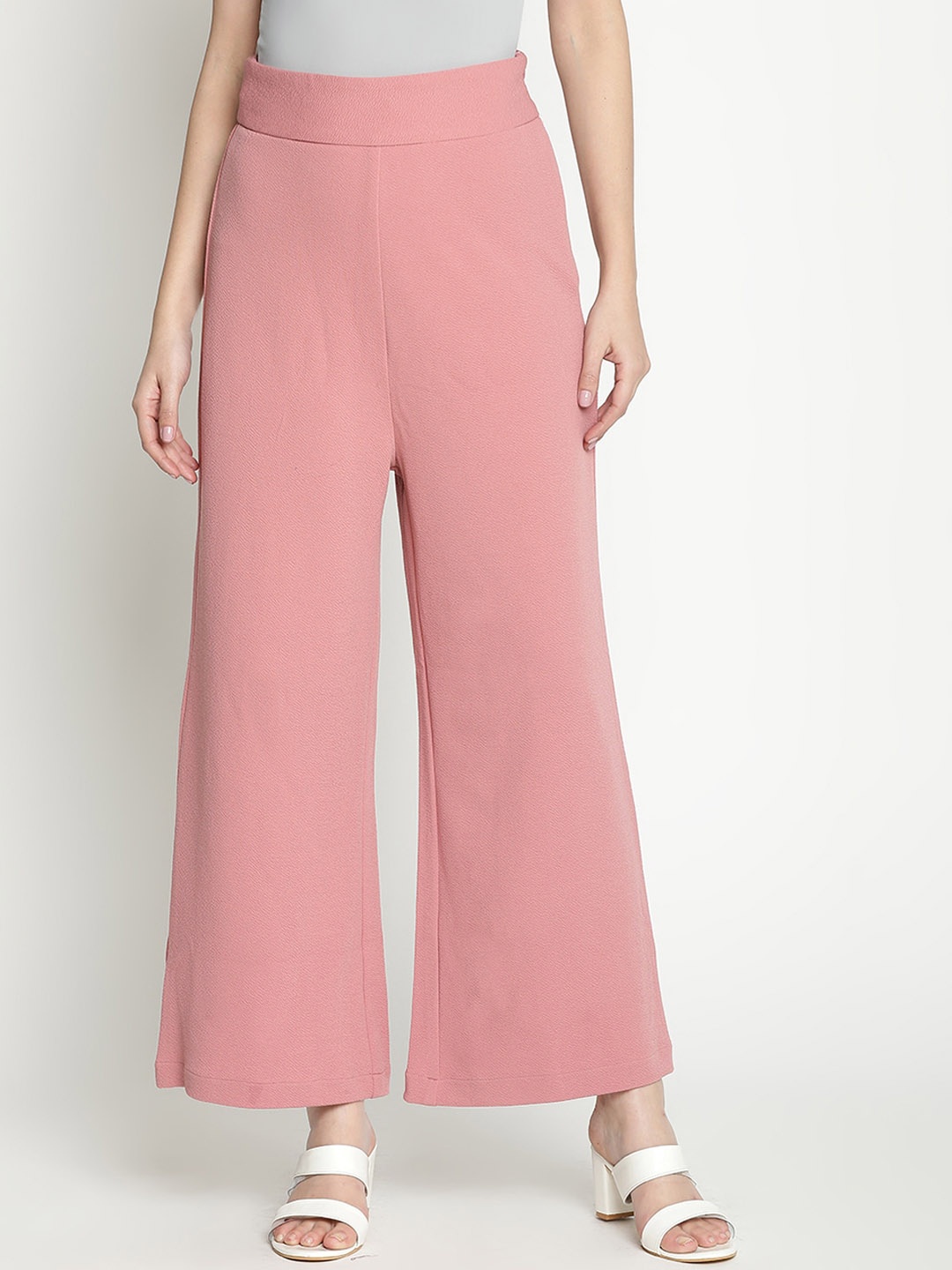 

DRAAX Fashions Women High Rise Parallel Trousers, Pink