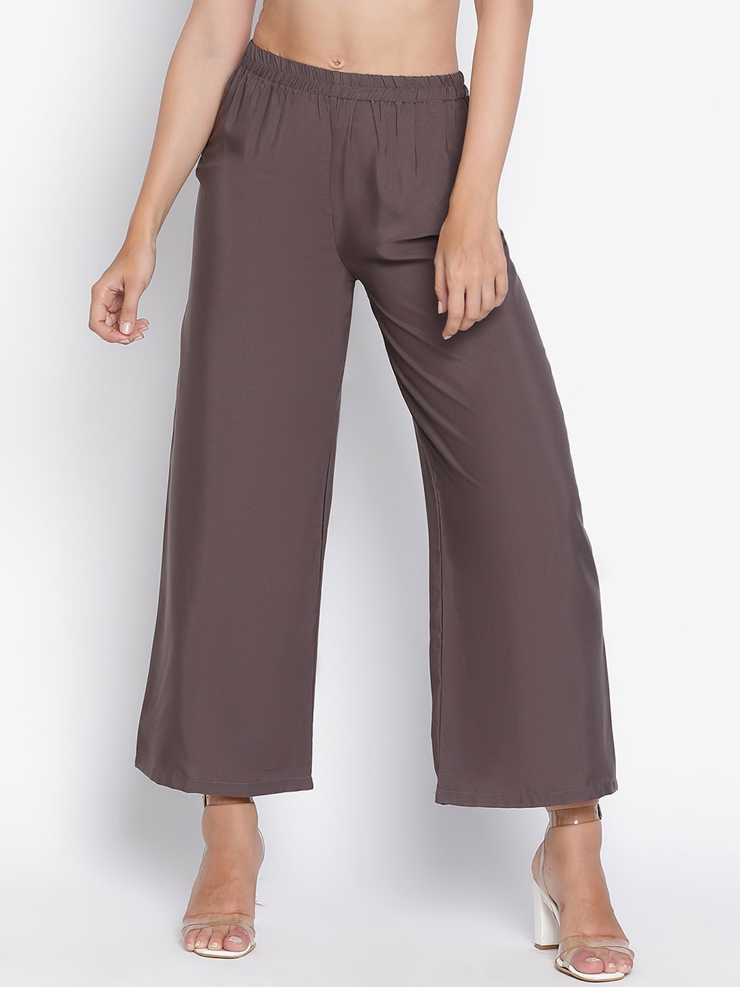 

DRAAX Fashions Women High Rise Parallel Trousers, Brown