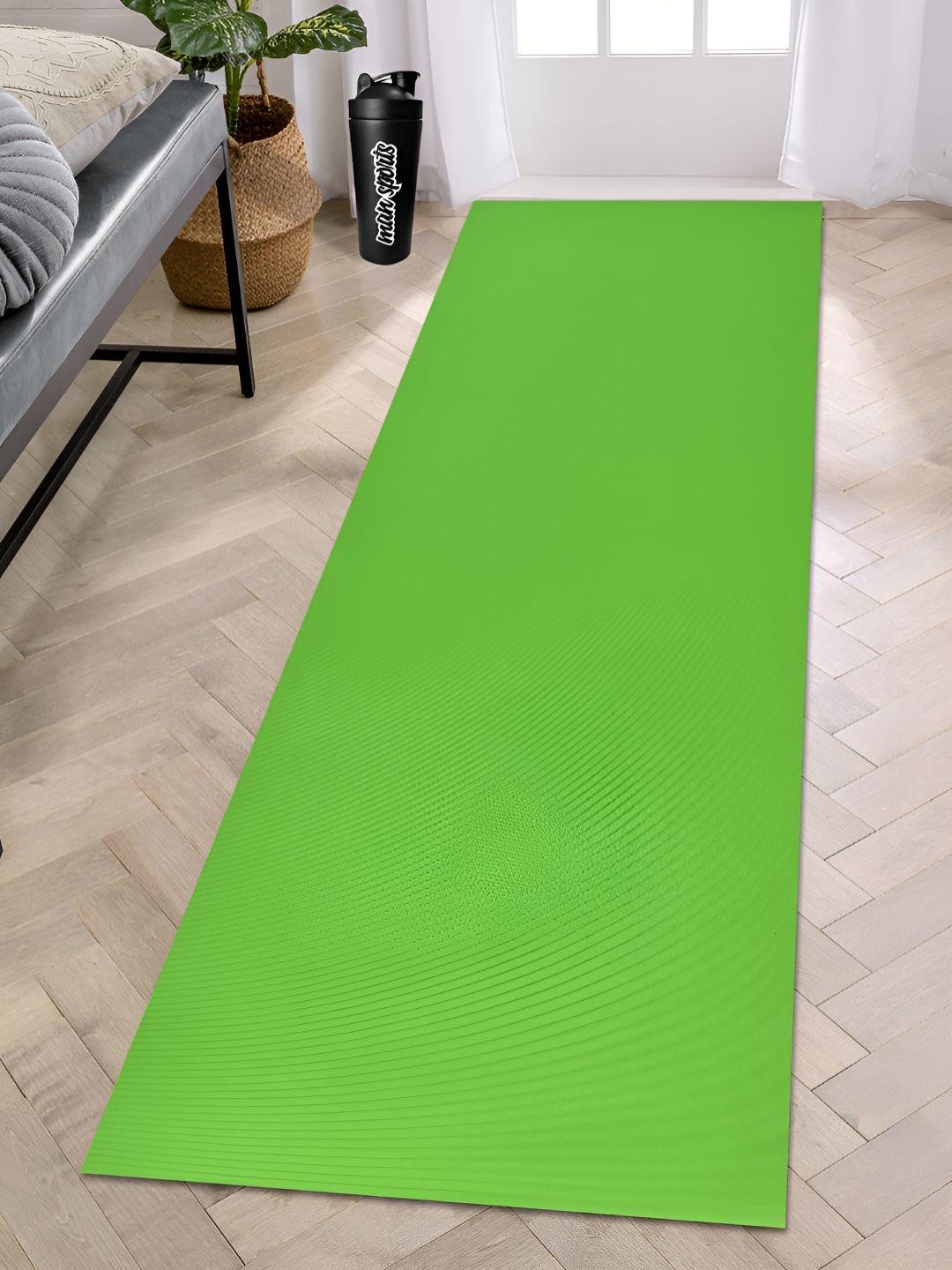 

COMFIDELITAS Green Rectangular Anti-Skid Yoga Mat