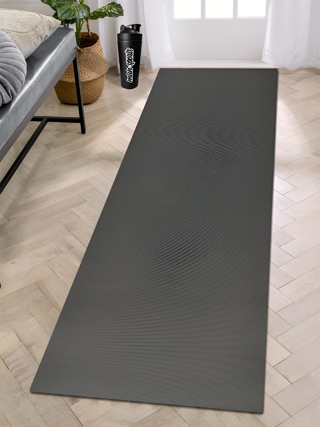 

COMFIDELITAS Grey Textured Anti-Skid Yoga Mat