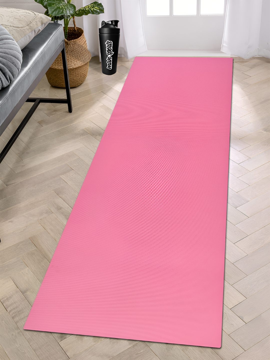 

COMFIDELITAS Pink Rectangular Anti-Skid Yoga Mat