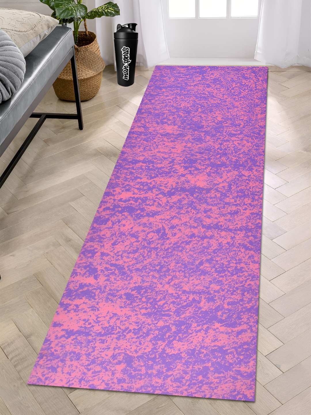 

COMFIDELITAS Purple & Pink Printed Rectangular Anti-Skid Yoga Mat