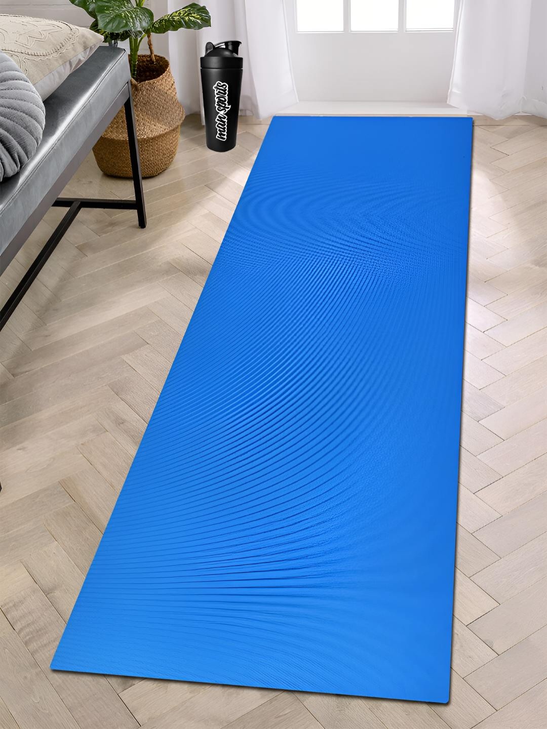 

COMFIDELITAS Blue Rectangular Anti-Skid Yoga Mat