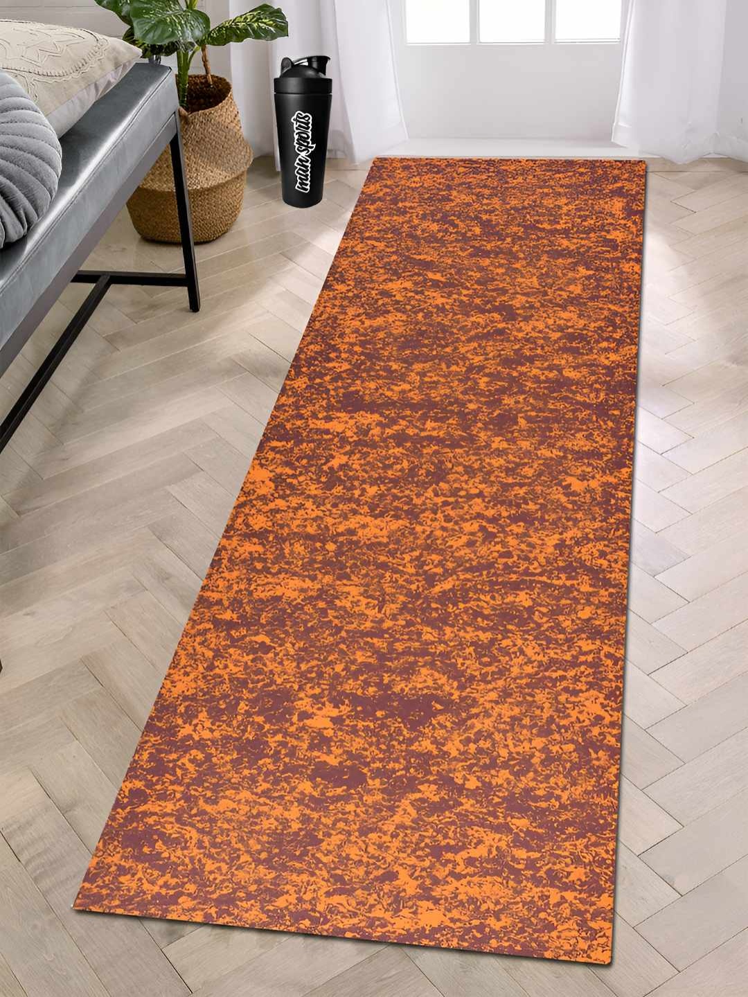 

COMFIDELITAS Orange & Purple Printed Anti-Skid Yoga Mat