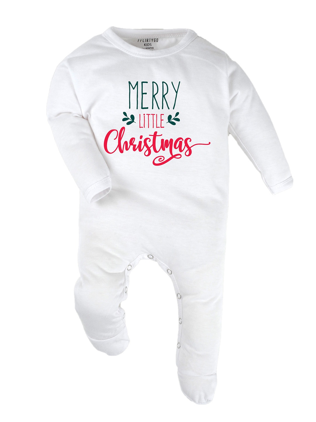 

FFLIRTYGO Infants Typography Printed Cotton Sleepsuit, White