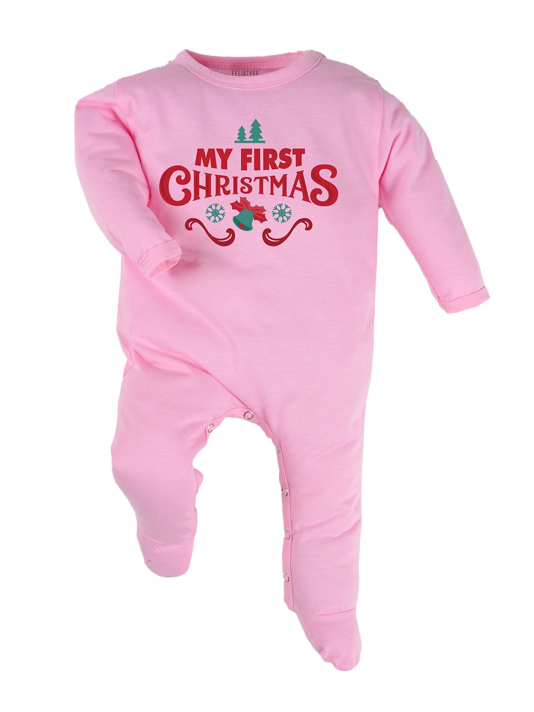 

FFLIRTYGO Infants Typography Printed Cotton Sleepsuit, Pink