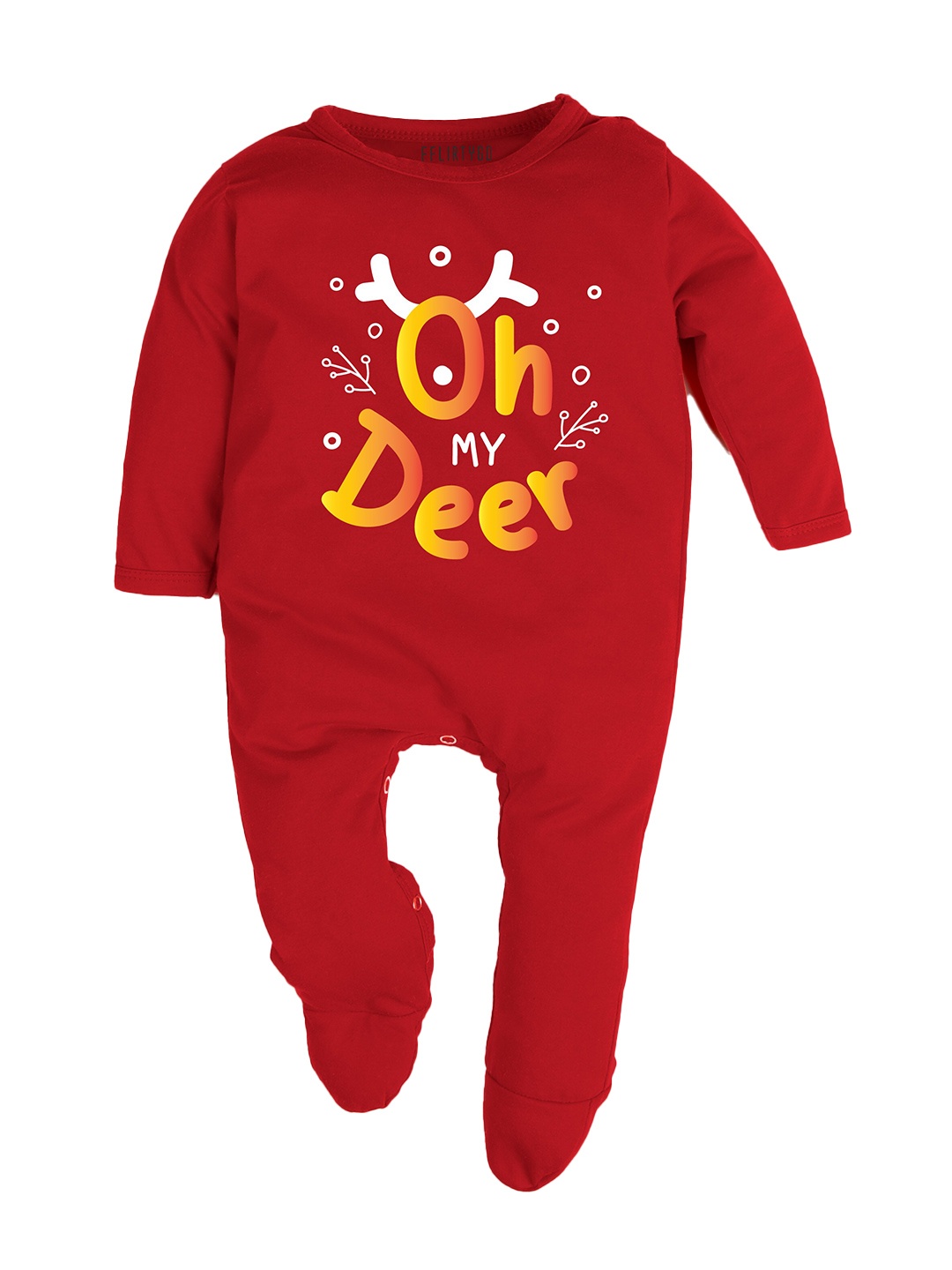 

FFLIRTYGO Infants Typography Printed Cotton Sleepsuit, Red