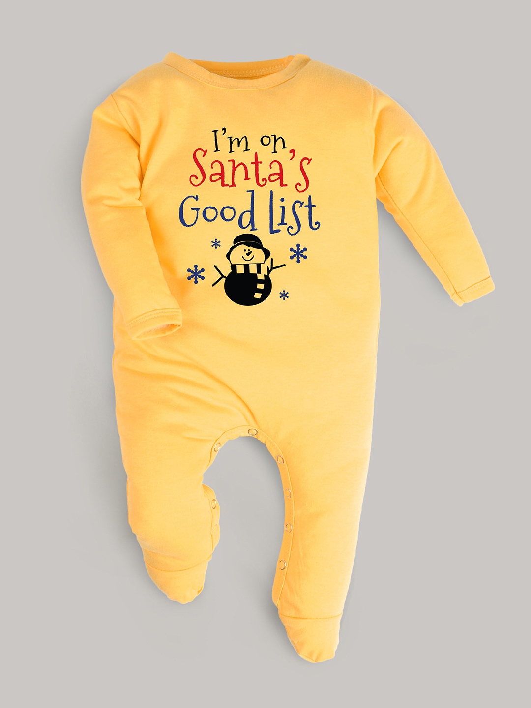 

FFLIRTYGO Infants Typography Printed Cotton Sleepsuit, Yellow