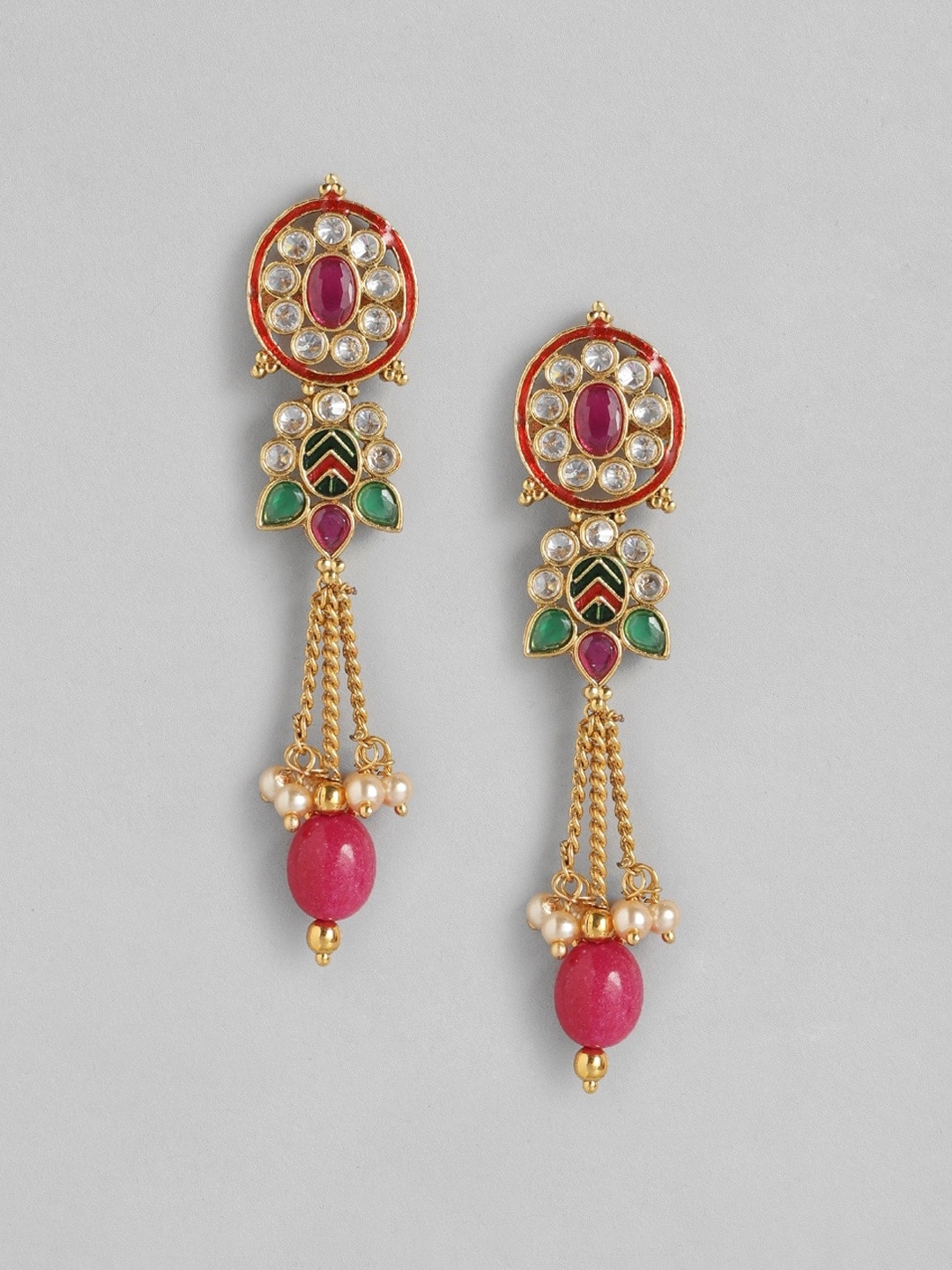 

Carlton London Gold Plated Kundan Pearl Drop Earring