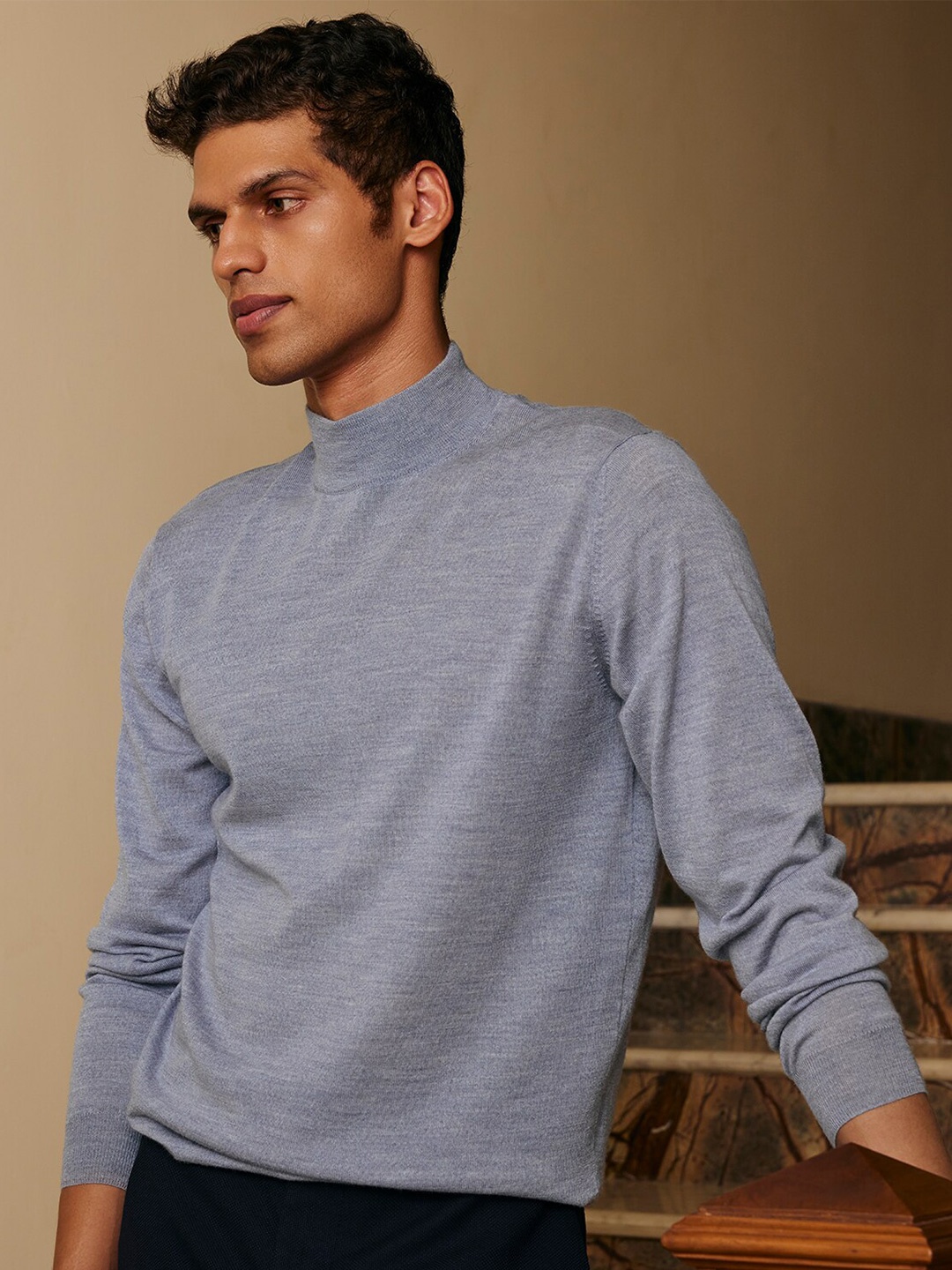 

Andamen Men Full Sleeve Merino Wool Pullover, Grey