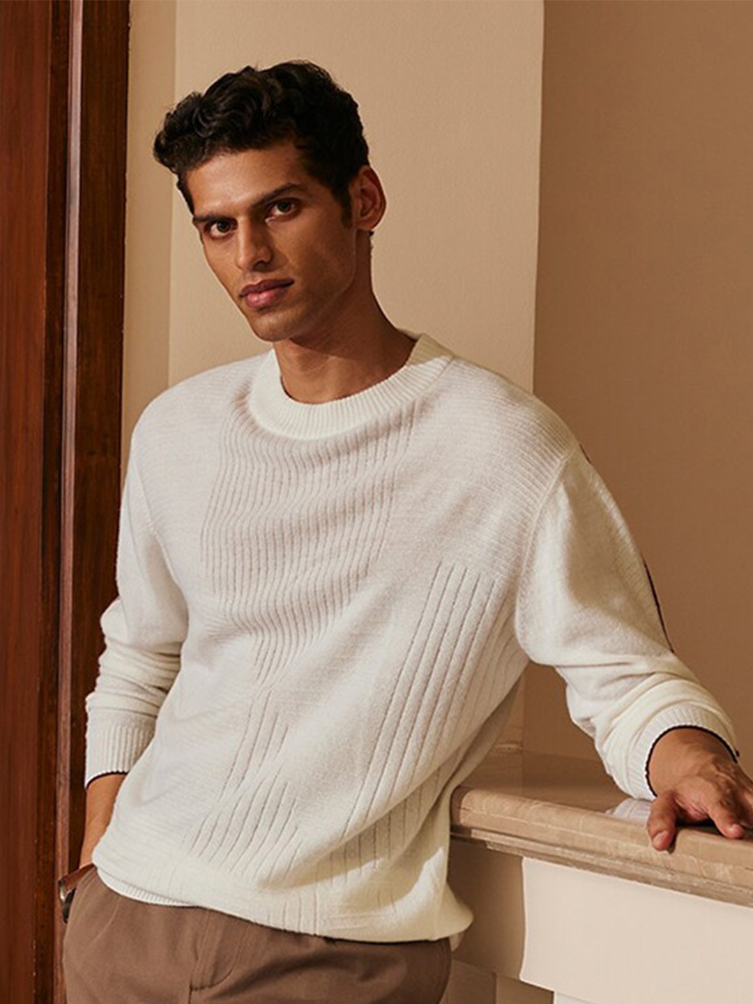 

Andamen Long Sleeves Woollen Pullover, White