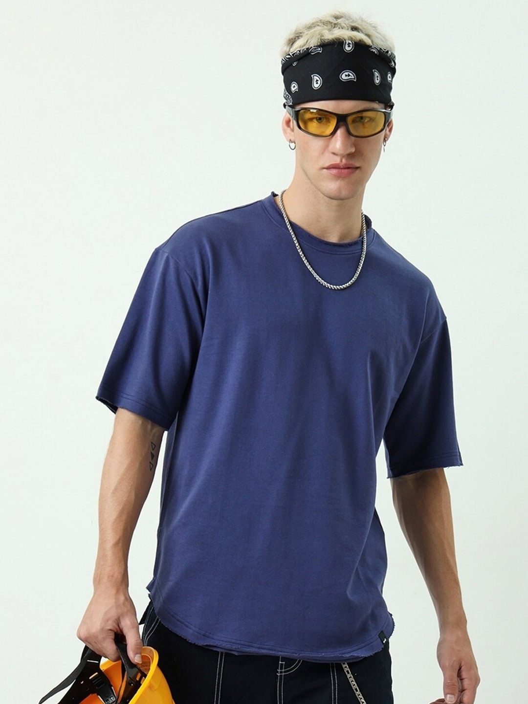 

Bewakoof Heavy Duty 1.0 Men Skipper Blue Oversized T-shirt