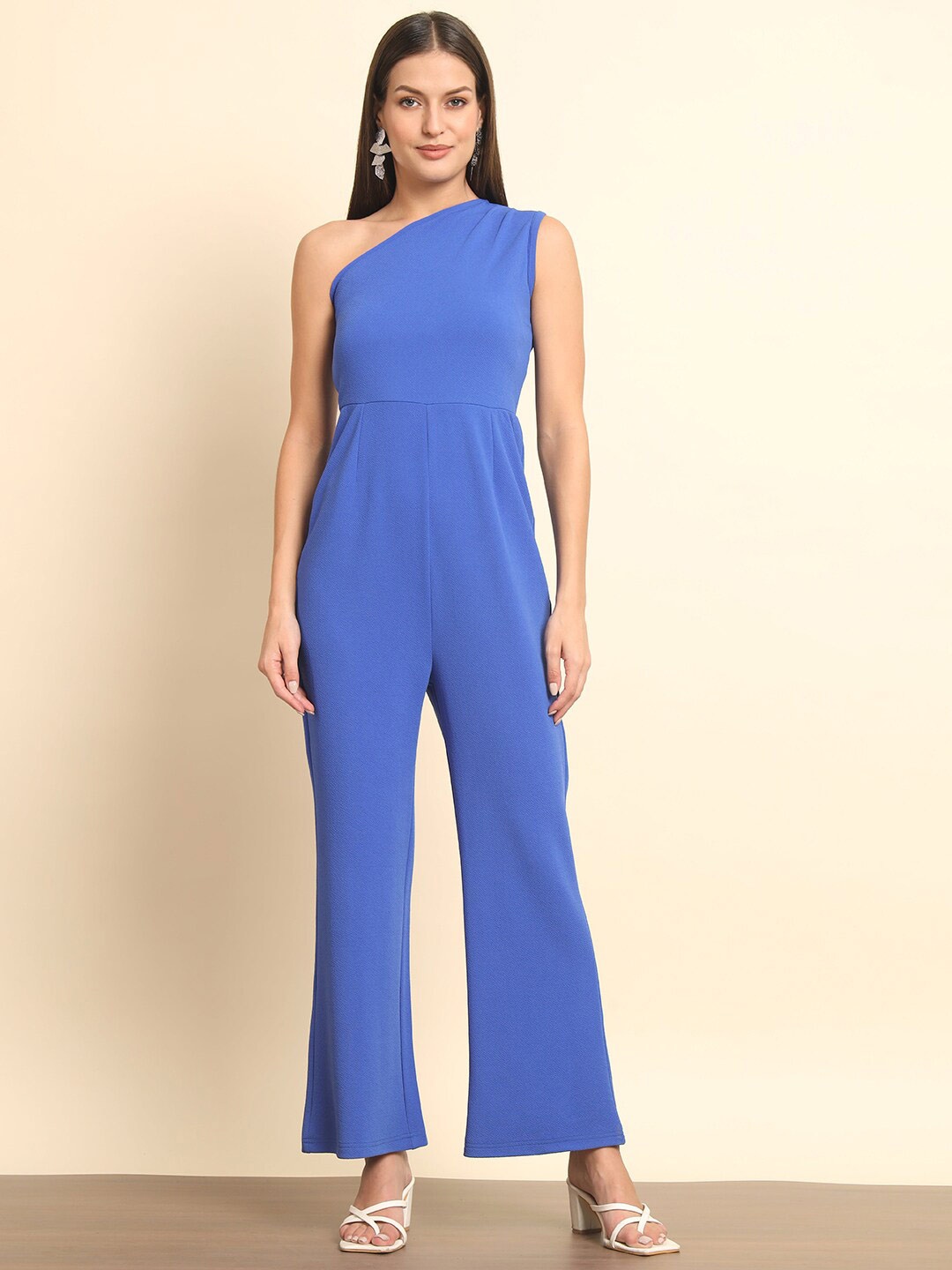 

Trend Arrest One Shoulder Basic Jumpsuit, Blue