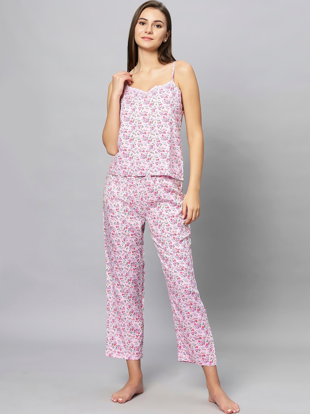 

ETC Floral Printed Top & Pyjama, Pink