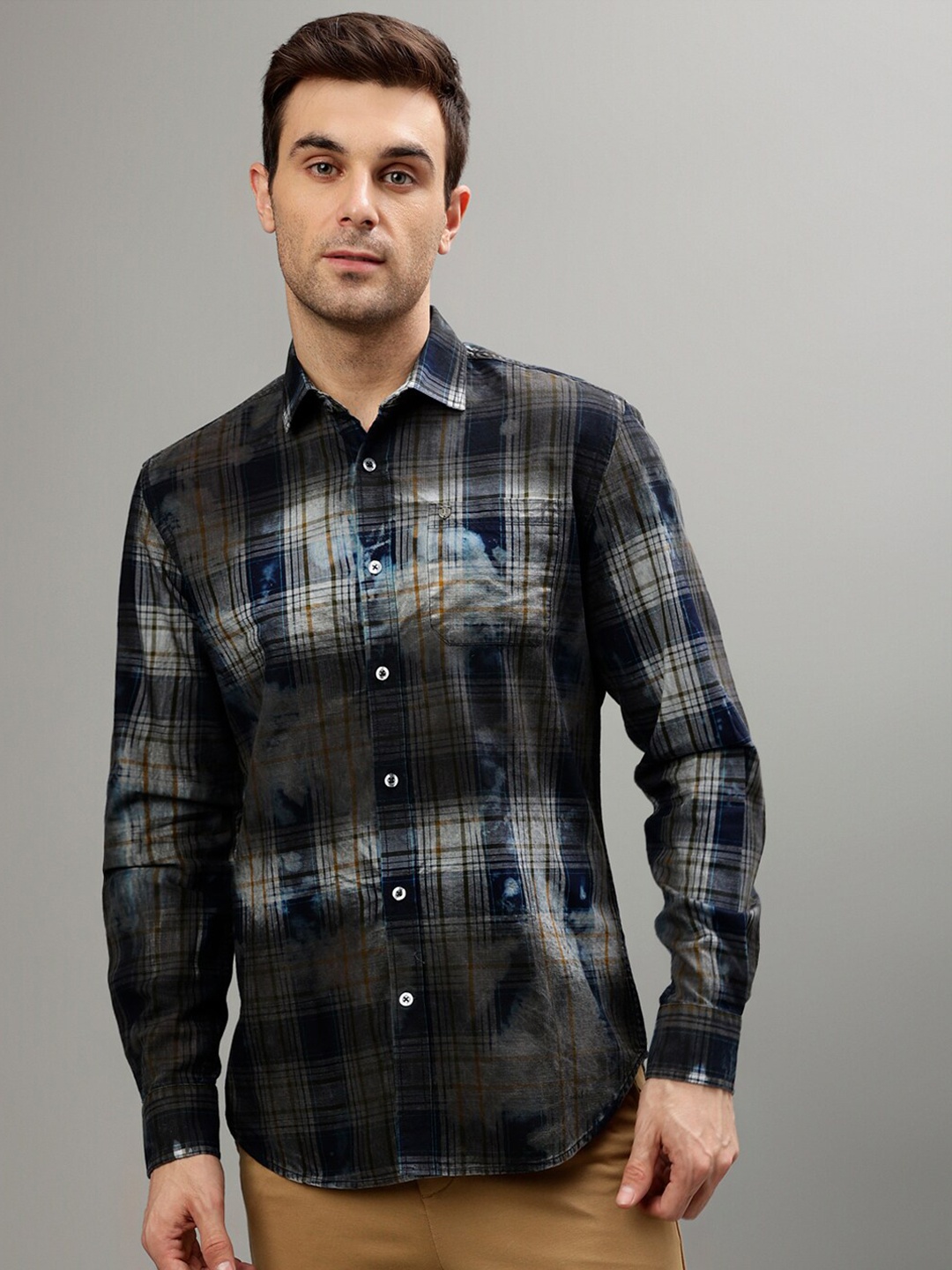 

Iconic Tartan Checks Opaque Casual Shirt, Blue