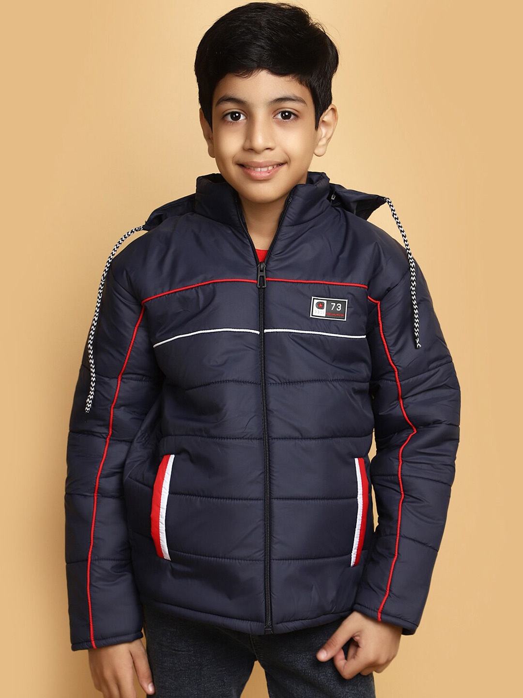 

V-Mart Boys Hooded Lightweight Cotton Puffer Jacket, Blue