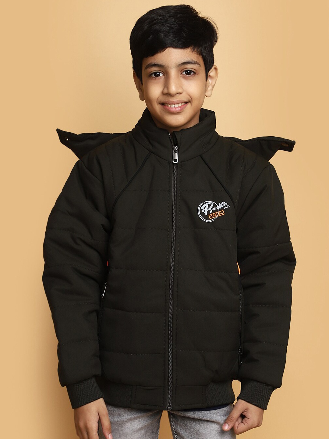 

V-Mart Boys Hooded Lightweight Cotton Padded Jacket, Green