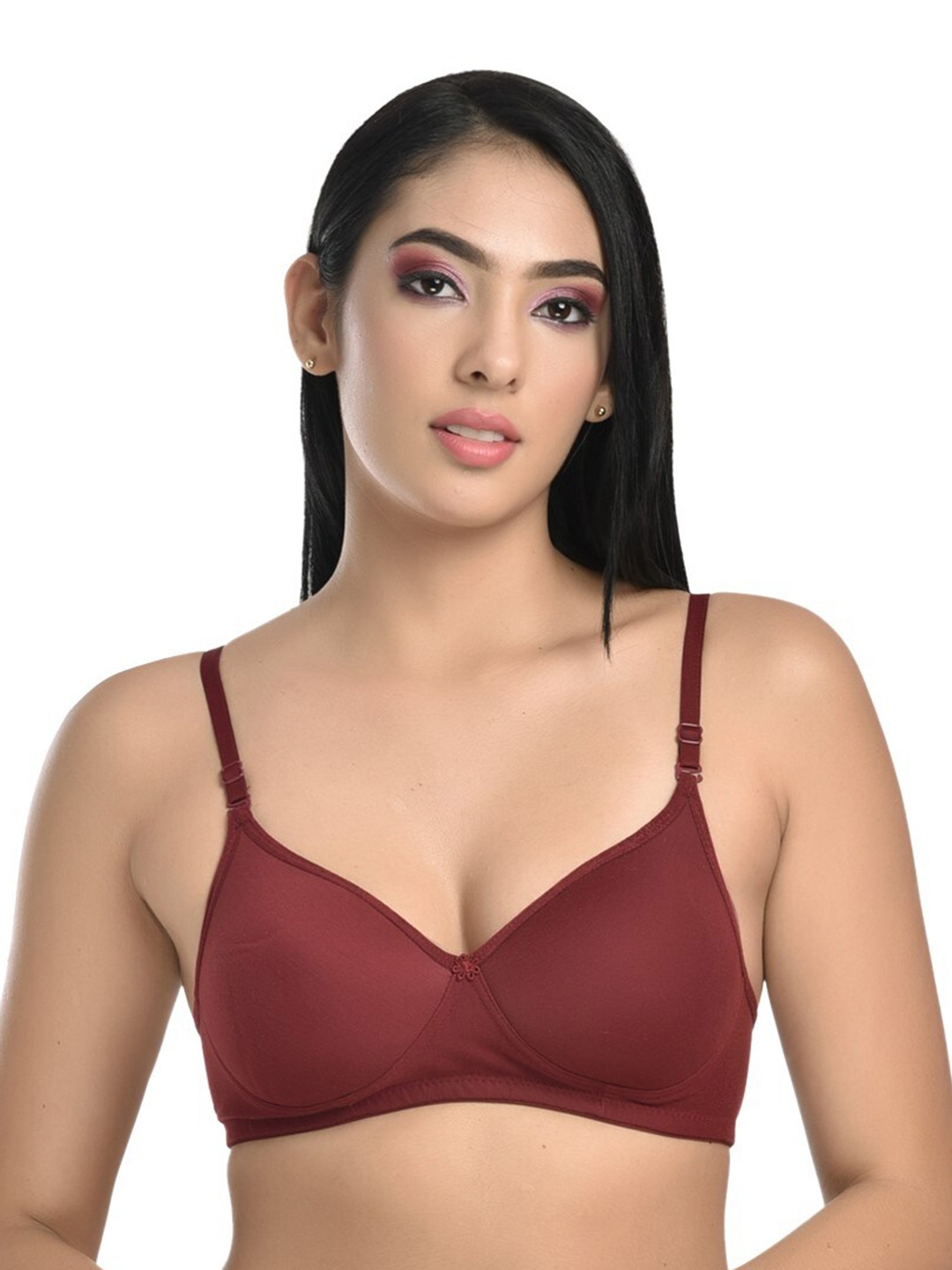 

Extoes Full Coverage Lightly Padded All Day Comfort Cotton T-shirt Bra, Maroon