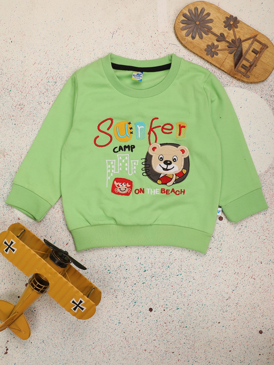 

V-Mart Infants Printed Cotton Sweatshirt, Green