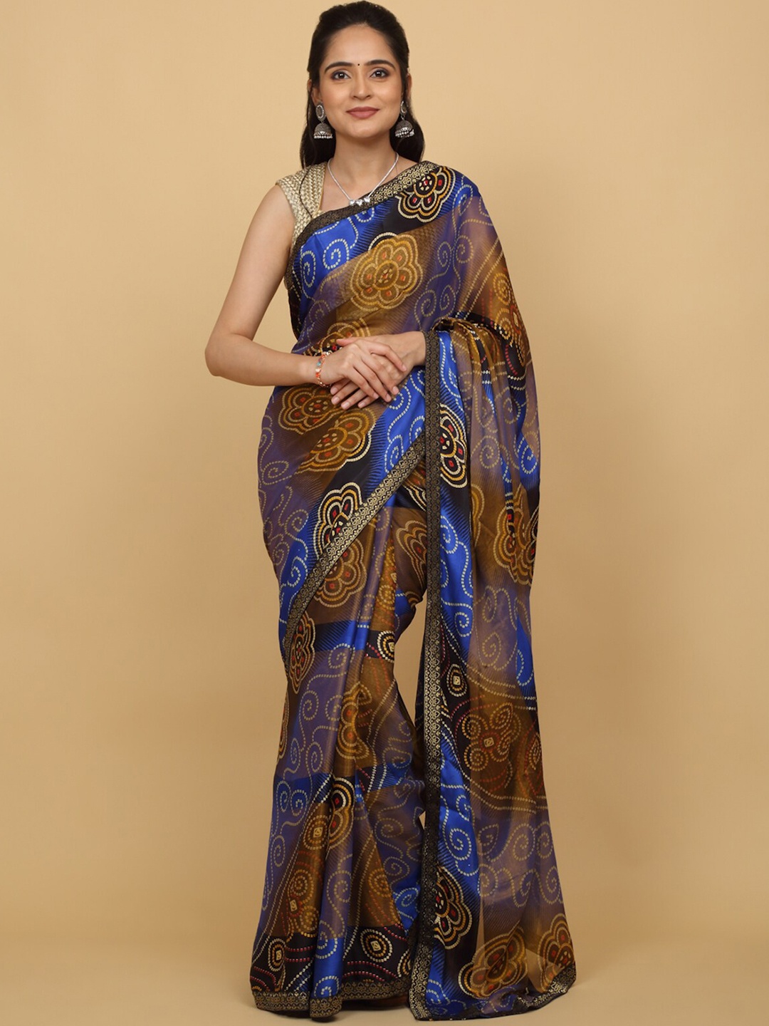 

Anuradha Sarees Floral Printed Saree, Blue