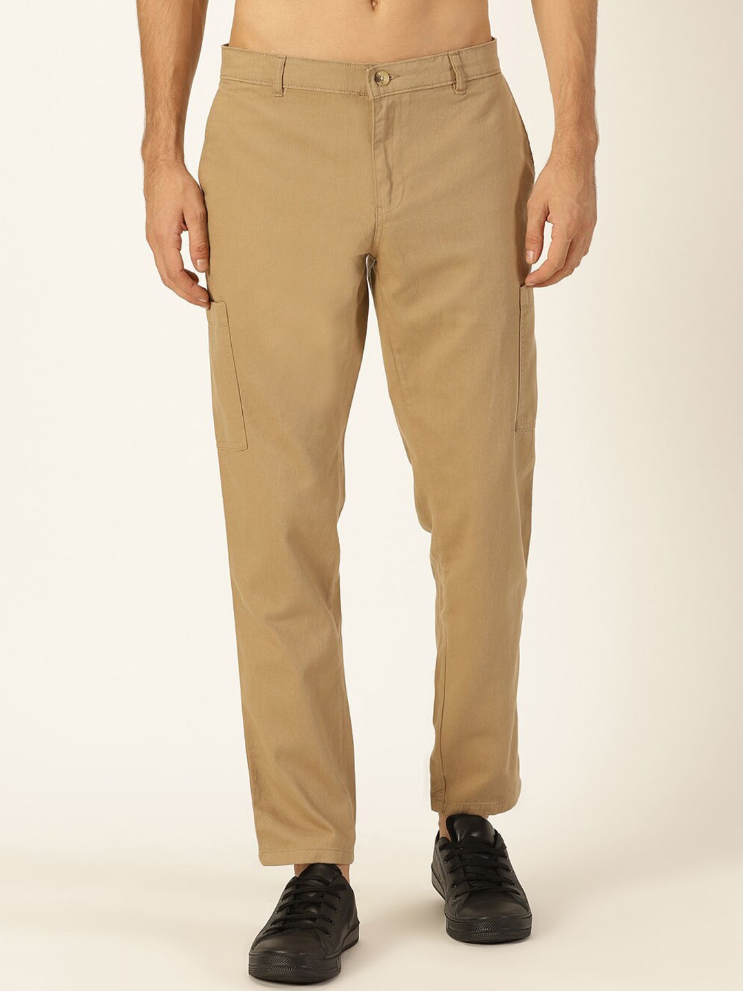 

Metronaut Men Smart Slim Fit Easy Wash Cargos, Beige