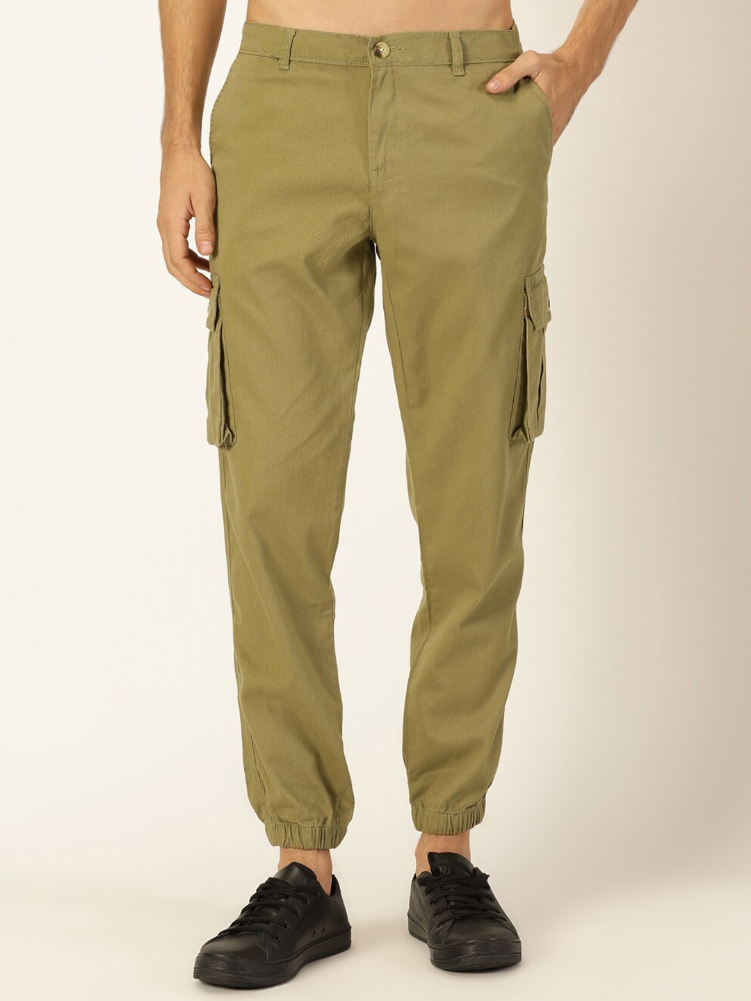 

Metronaut Men Smart Slim Fit Easy Wash Cargos, Olive