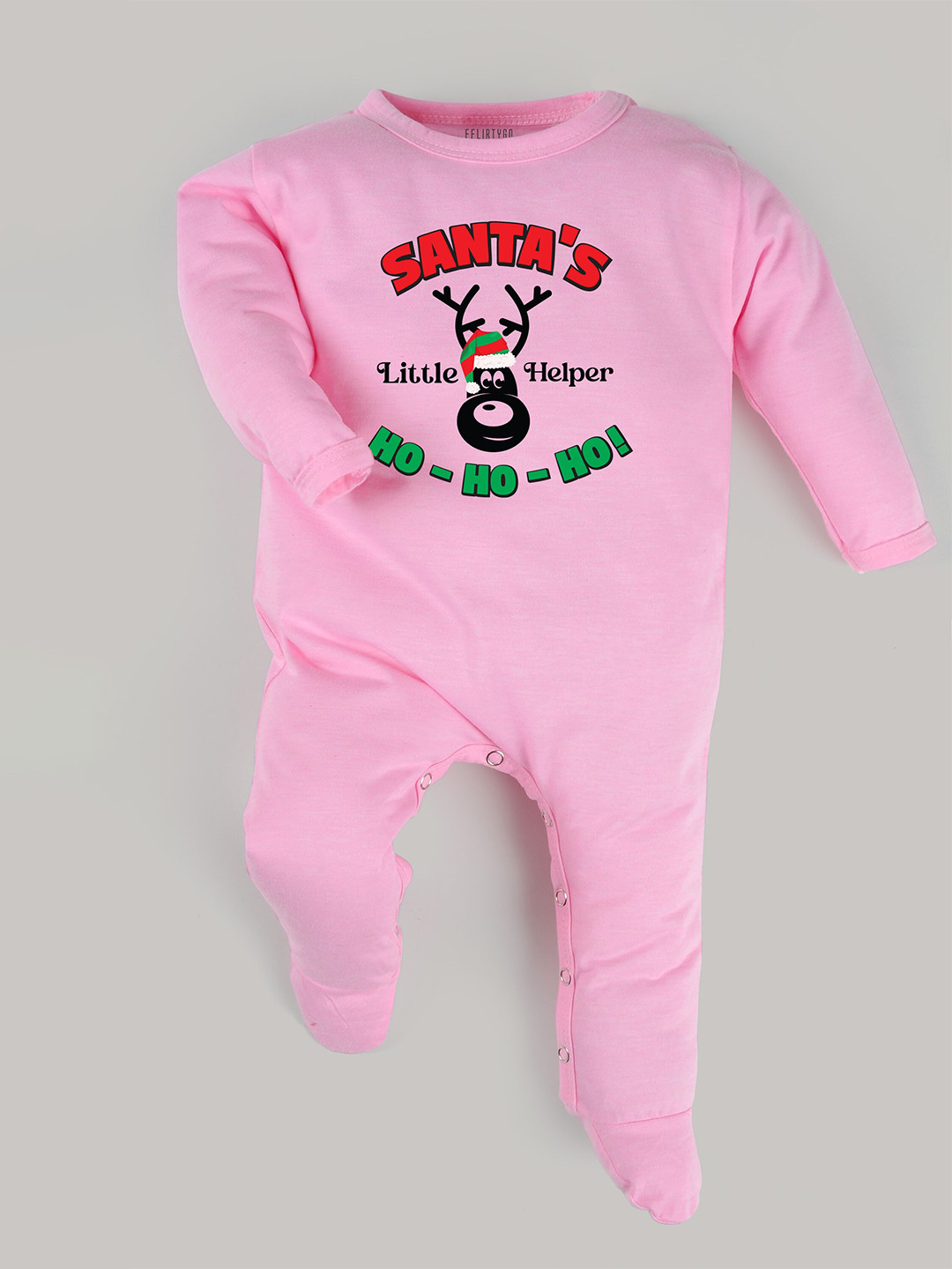 

FFLIRTYGO Infants Typography Printed Cotton Sleepsuit, Pink
