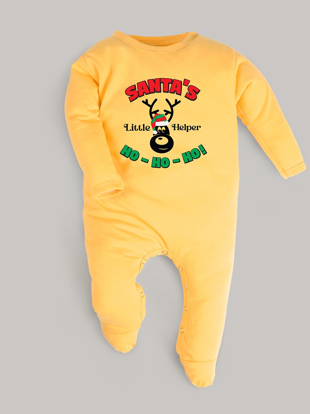 

FFLIRTYGO Infants Typography Printed Cotton Sleepsuit, Yellow