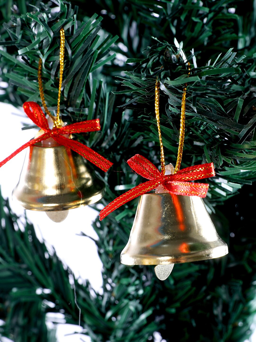 

TAYHAA 12 Pcs Golden & Red Jingle Joy Christmas Decor Bells, Gold