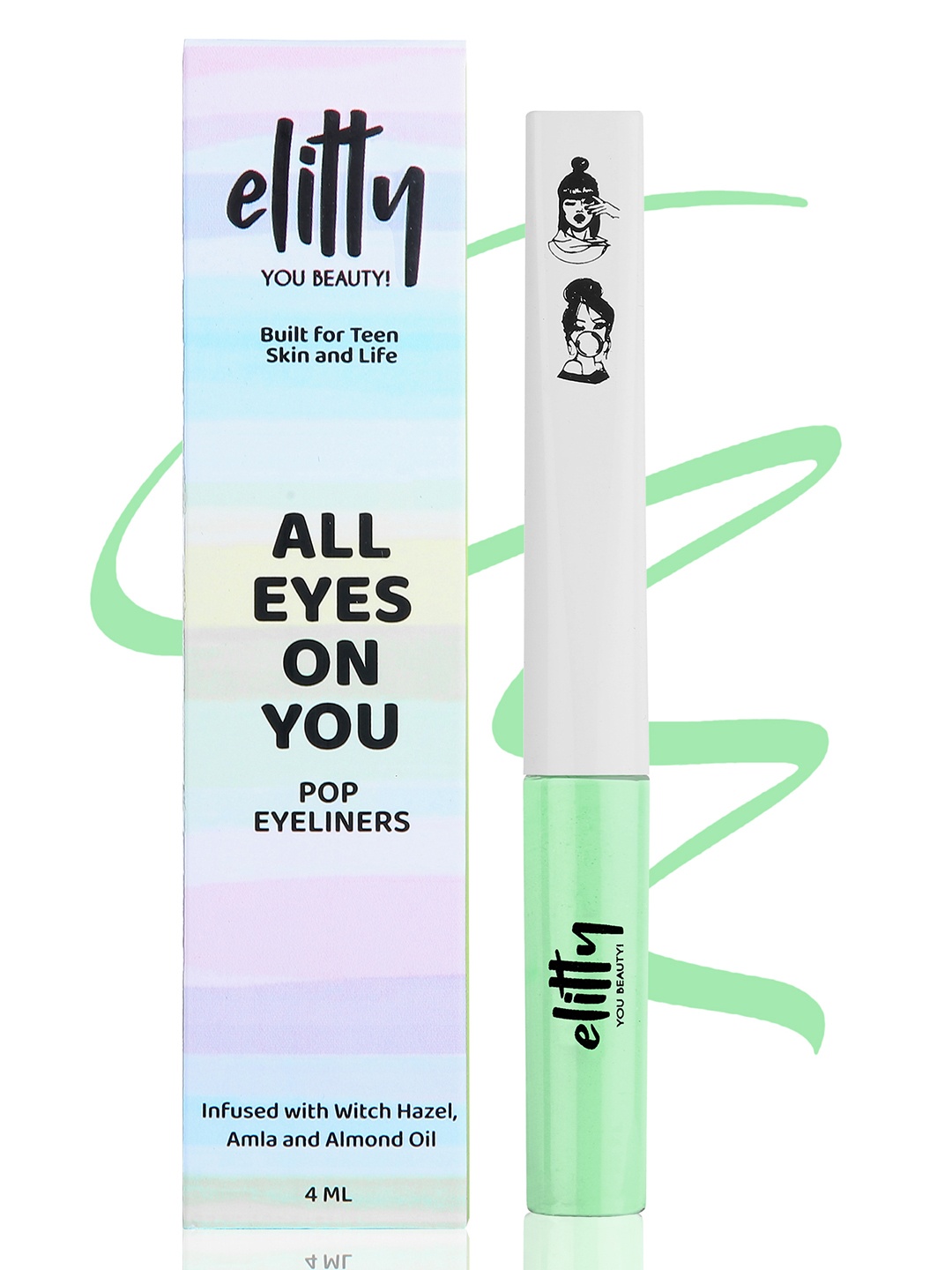 

Elitty Long Lasting Smudge Proof Matte Liquid Pop Eyeliner - 4ml - Mint To Be, Green
