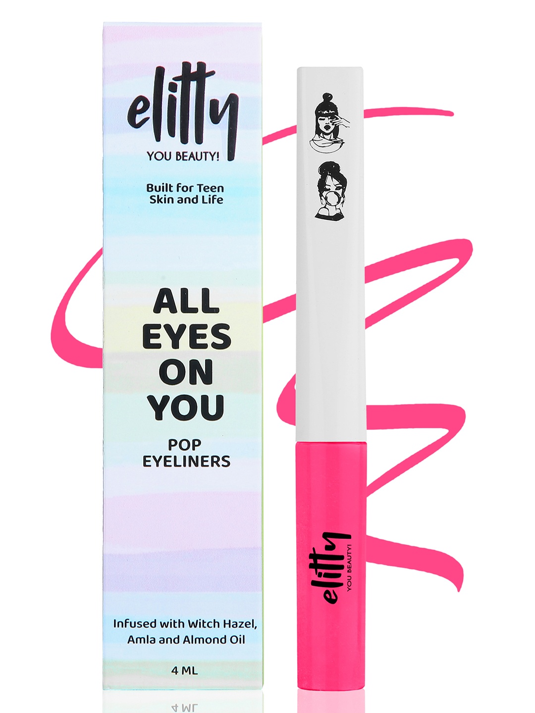 

Elitty Long Lasting Smudge Proof Matte Liquid Pop Eyeliner - 4ml - Forgotten Kiss, Pink