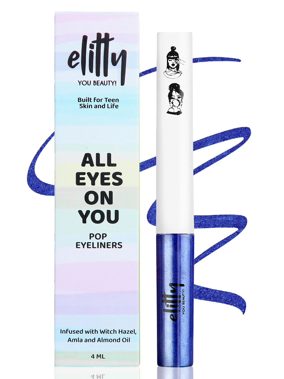 

Elitty Long Lasting Smudge Proof Metallic Liquid Pop Eyeliner - 4ml - Heavens Calling, Blue