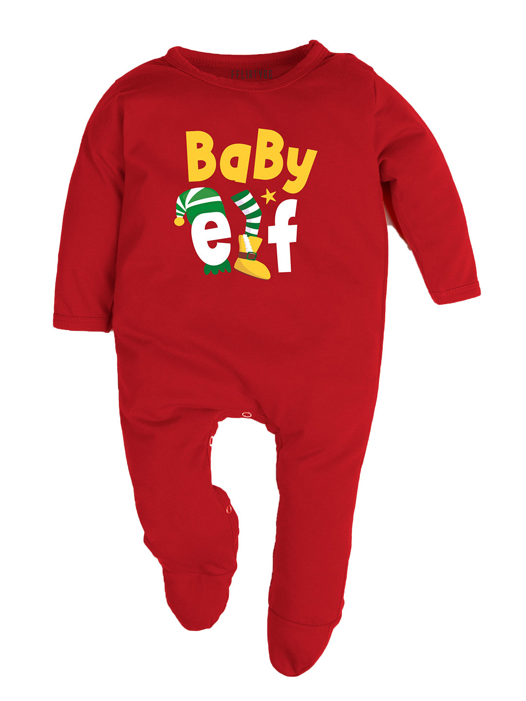 

FFLIRTYGO Infants Typography Printed Cotton Sleepsuit, Red