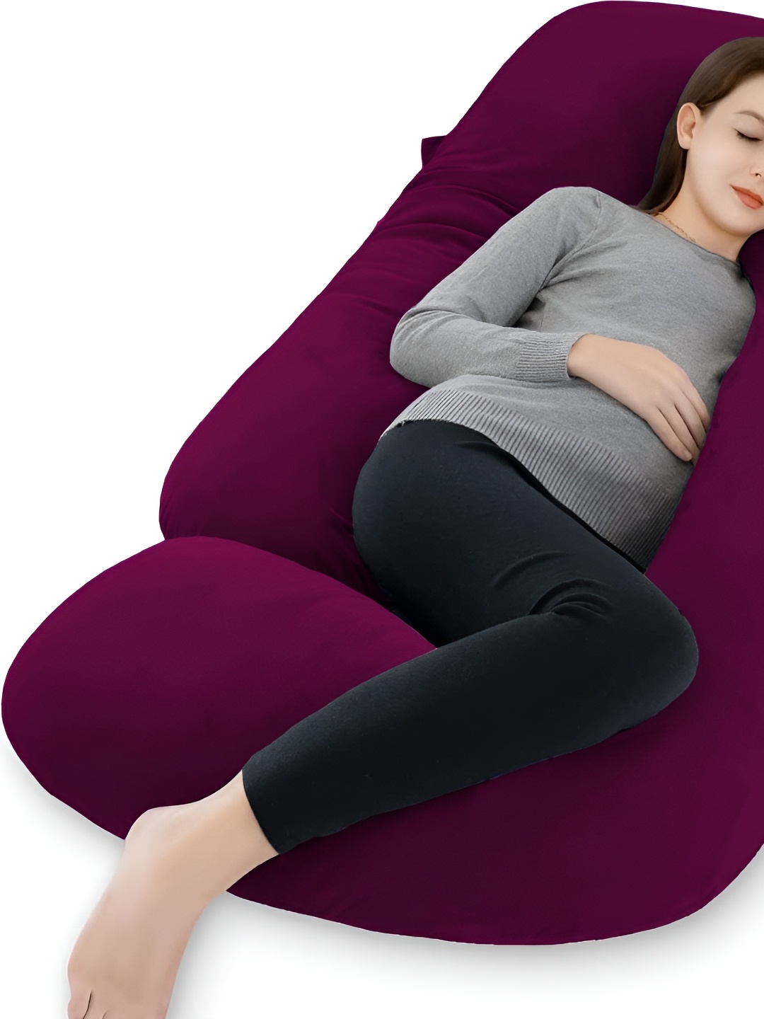 

DADDY COOL Faux Velvet Fibre Filled Ultra Soft Maternity Pillow, Purple