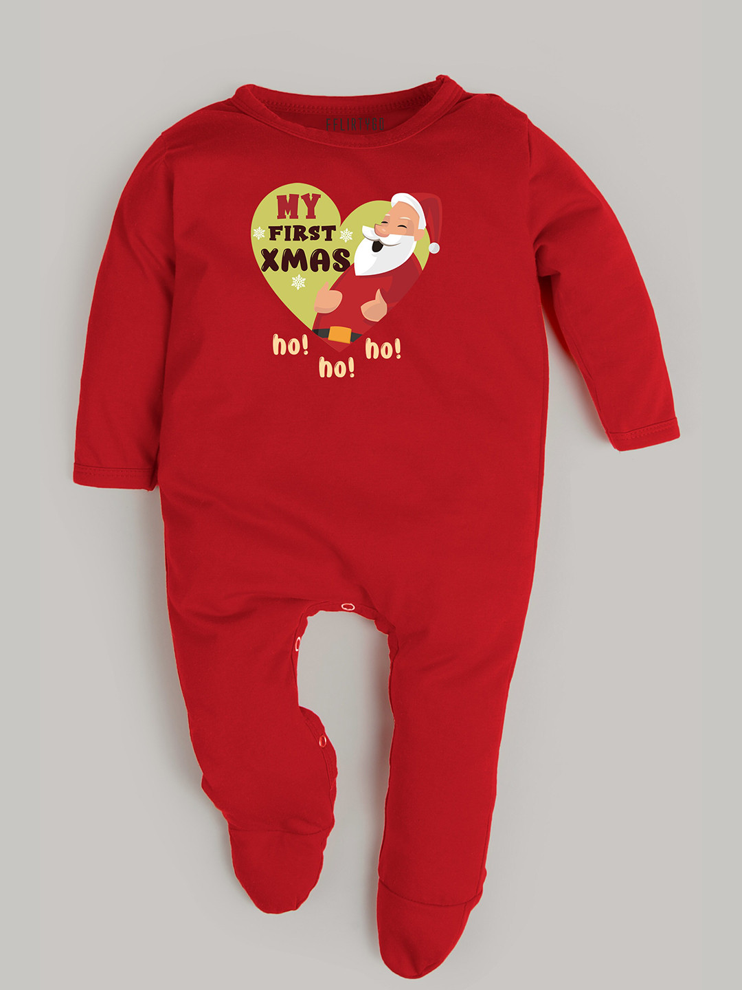 

FFLIRTYGO Infants Typography Printed Cotton Sleepsuit, Red