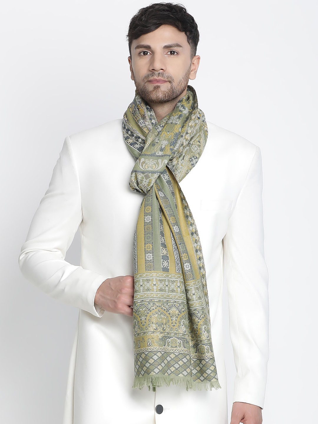 

SHINGORA Men Ethnic Motifs Printed Muffler, Green