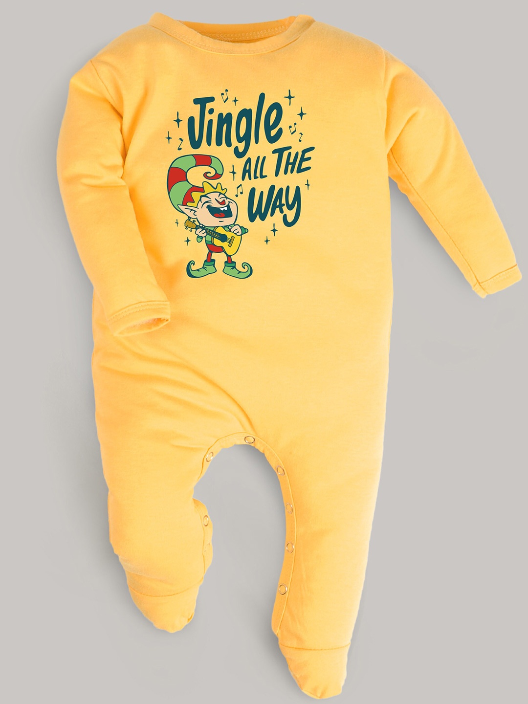 

FFLIRTYGO Infants Typography Printed Cotton Sleepsuit, Yellow