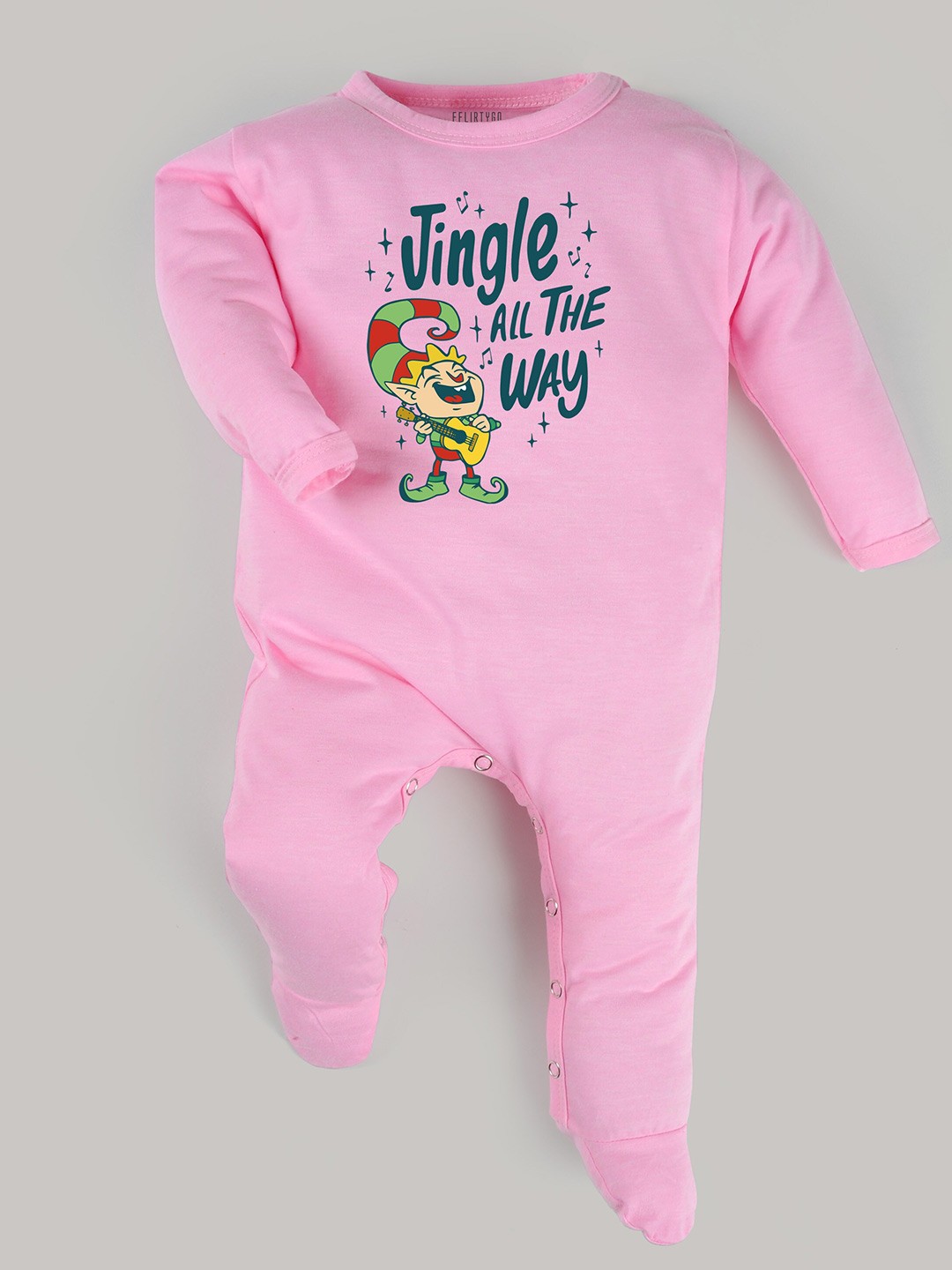 

FFLIRTYGO Infants Printed Cotton Sleepsuit, Pink