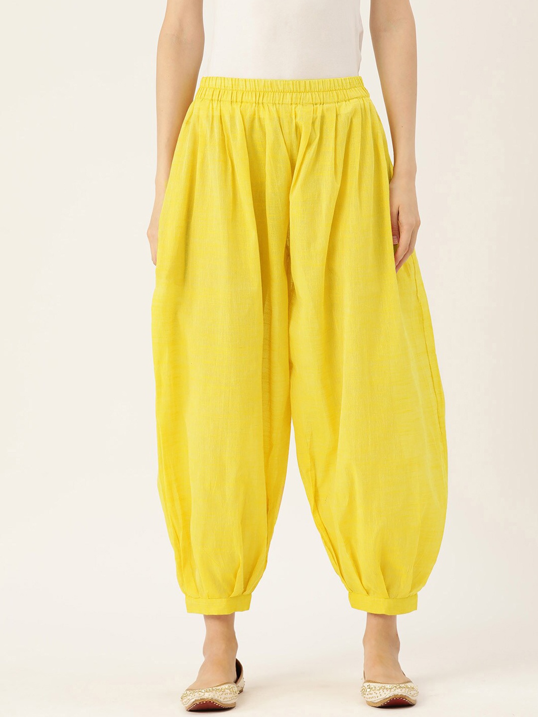 

Molcha Pleated Pure Cotton Salwar, Yellow