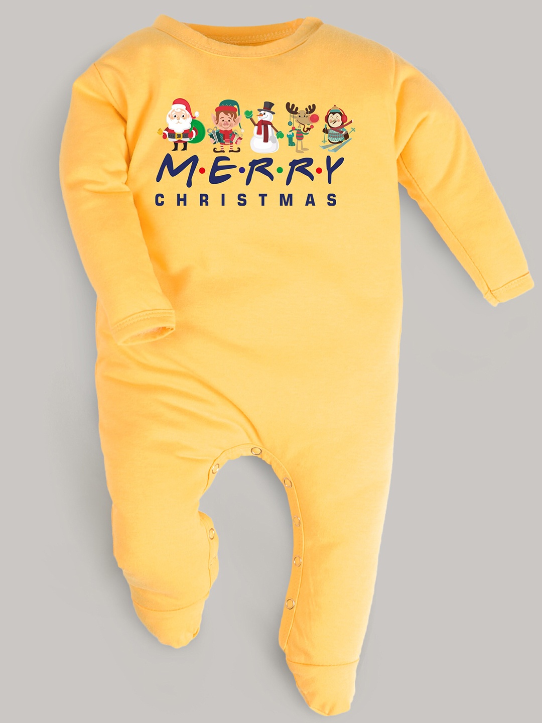 

FFLIRTYGO Infants Typography Printed Cotton Sleepsuit, Yellow
