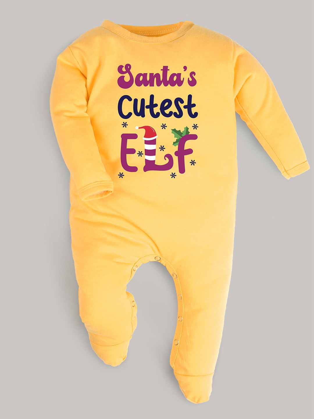 

FFLIRTYGO Infants Typography Printed Cotton Sleepsuit, Yellow