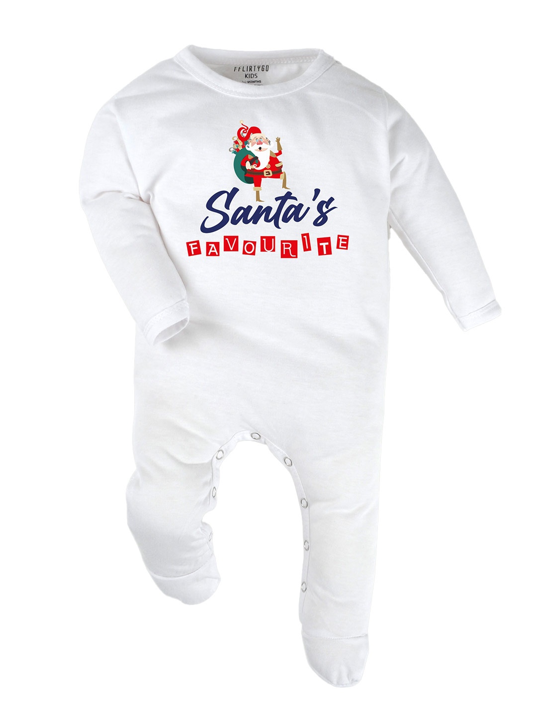 

FFLIRTYGO Infants Typography Printed Cotton Sleepsuit, White