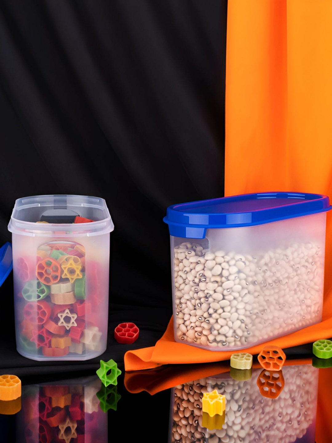 

OMORTEX Blue & Transparent 2 Pieces Food Container 1000 ML Each