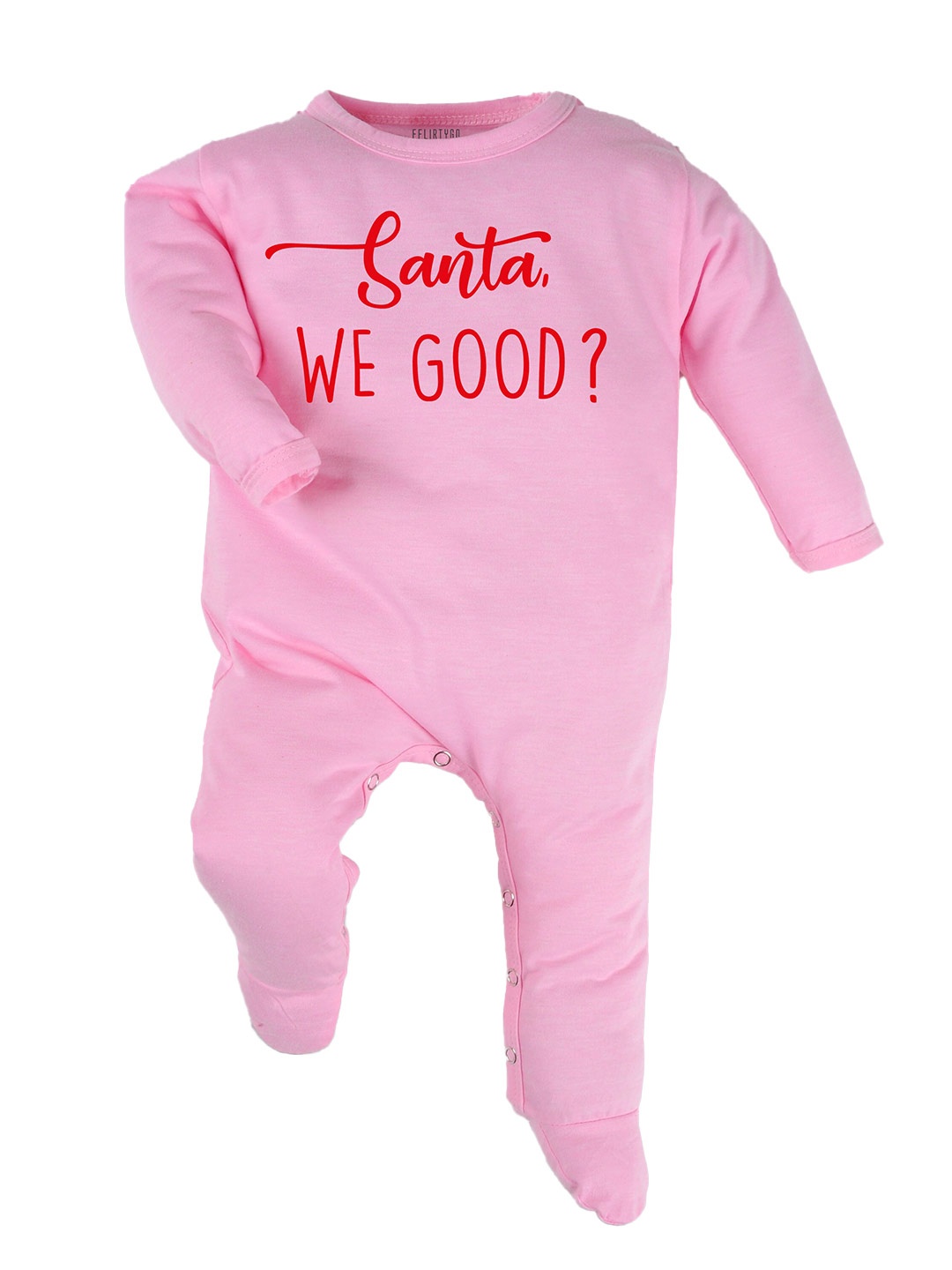 

FFLIRTYGO Infants Typography Printed Pure Cotton Sleepsuit, Pink