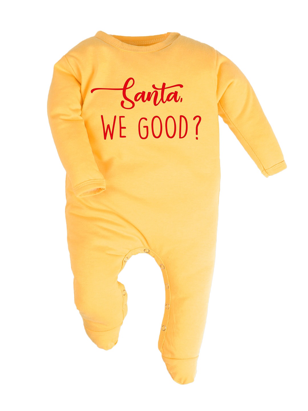 

FFLIRTYGO Infants Cotton Christmas Printed Sleepsuit, Yellow