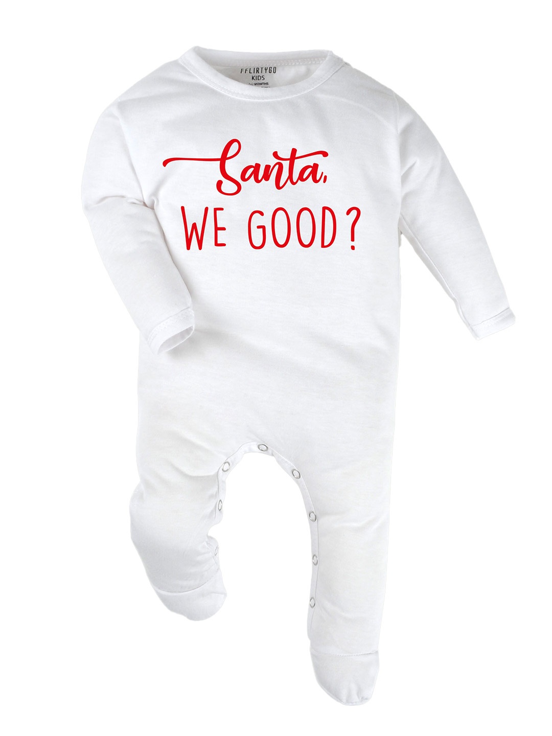 

FFLIRTYGO Infants Typography Printed Cotton Sleepsuit, White