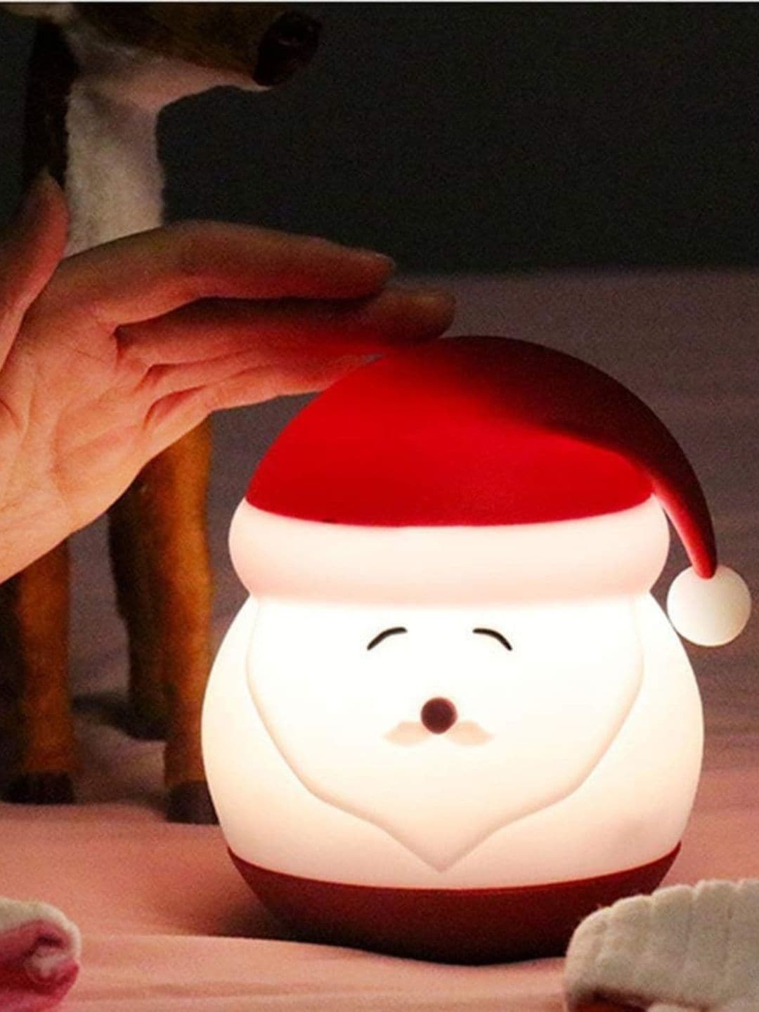 

DecorTwist 7 Colour Changing Santa Night Lamp, White
